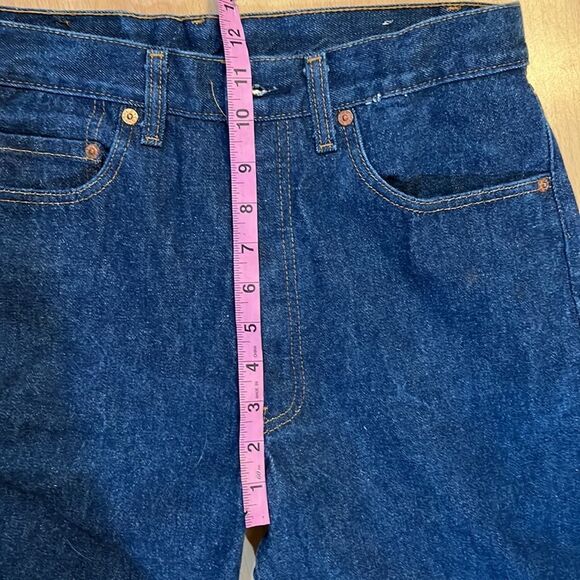 True Vintage 1980s Levi’s 501 Button Fly Dark Wash USA Blue Jeans size 33/36 - Picture 8 of 16